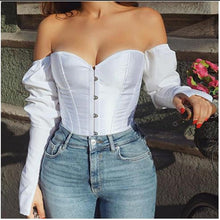 Load image into Gallery viewer, Sexy Off Shoulder Corset Blouse
