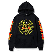 Load image into Gallery viewer, COBRA KAI Arm Design Hoodies (Strike Hard Strike First No Mercy)
