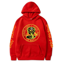 Load image into Gallery viewer, COBRA KAI Arm Design Hoodies (Strike Hard Strike First No Mercy)
