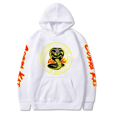 Load image into Gallery viewer, COBRA KAI Arm Design Hoodies (Strike Hard Strike First No Mercy)
