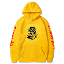 Load image into Gallery viewer, COBRA KAI Arm Design Hoodies (Strike Hard Strike First No Mercy)
