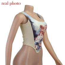 Load image into Gallery viewer, Potrait Painting Fashion Aesthetic Print Crop Top
