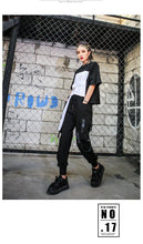 Load image into Gallery viewer, Black High Waist Casual Punk Cargo Pants
