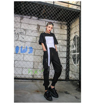 Load image into Gallery viewer, Black High Waist Casual Punk Cargo Pants
