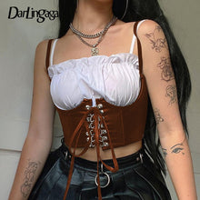 Load image into Gallery viewer, Women&#39;s Punk Leather Tank Top Style Corset
